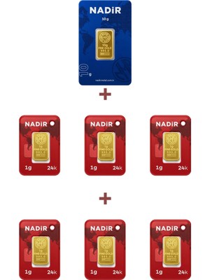 Nadir Gold 24 Ayar 16 Gram Külçe Altın (1 Adet 10 Gram Külçe Altın + 6 Adet 1 Gram Külçe Altın )