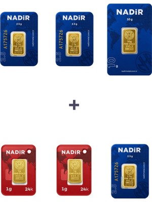 Nadir Gold 24 Ayar 19,5 Gram Altın (1 Ad 10 Gram Altın + 3 Ad 2,5 Gram Altın + 2 Ad 1 Gram Altın )
