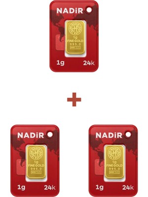 Nadir Gold 24 Ayar 3 Gram Külçe Altın (3 Adet 1 Gram Külçe Altın )