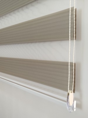 Mekstor Geniş Pileli Kumbeji Zebra Perde - Ev Ofis Perdesi