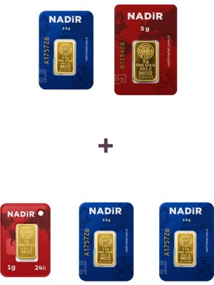 Nadir Gold 24 Ayar 13,5 Gram Altın (1 Ad 5 Gram Altın + 3 Ad 2,5 Gram Altın + 1 Ad 1 Gram Altın )