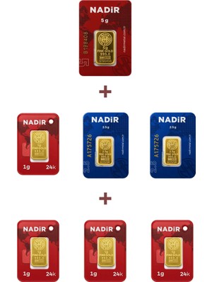 Nadir Gold 24 Ayar 14 Gram Altın (1 Ad 5 Gram Altın + 2 Ad 2,5 Gram Altın + 4 Ad 1 Gram Altın )