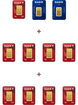 Nadir Gold 24 Ayar 14 Gram Külçe Altın (2 Adet 2,5 Gram Külçe Altın + 9 Adet 1 Gram Külçe Altın )