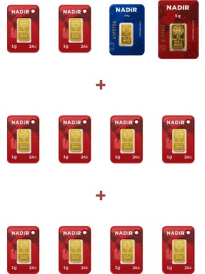 Nadir Gold 24 Ayar 17,5 Gram Altın (1 Ad 5 Gram Altın + 1 Ad 2,5 Gram Altın + 10 Ad 1 Gram Altın )