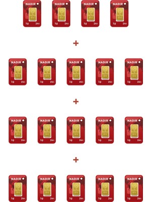 Nadir Gold 24 Ayar 19 Gram Külçe Altın (19 Adet 1 Gram Külçe Altın )