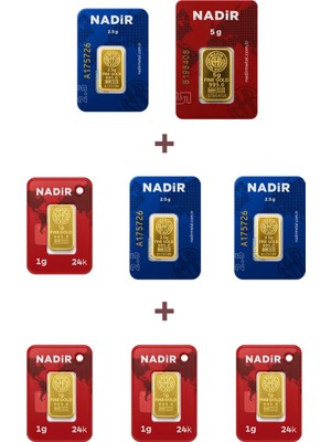 Nadir Gold 24 Ayar 16,5 Gram Altın (1 Ad 5 Gram Altın + 3 Ad 2,5 Gram Altın + 4 Ad 1 Gram Altın )
