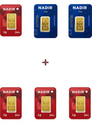 Nadir Gold 24 Ayar 9 Gram Külçe Altın (2 Adet 2,5 Gram Külçe Altın + 4 Adet 1 Gram Külçe Altın )