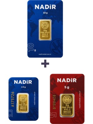 Nadir Gold 24 Ayar 17,5 Gram Altın (1 Ad 10 Gram Altın + 1 Ad 5 Gram Altın + 1 Ad 2,5 Gram Altın )