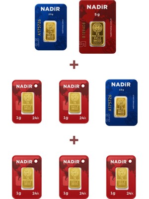 Nadir Gold 24 Ayar 15 Gram Altın (1 Ad 5 Gram Altın + 2 Ad 2,5 Gram Altın + 5 Ad 1 Gram Altın )