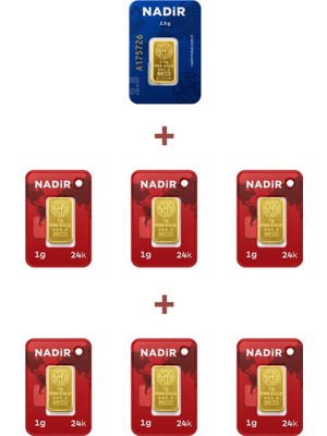 Nadir Gold 24 Ayar 8,5 Gram Külçe Altın (1 Adet 2,5 Gram Külçe Altın + 6 Adet 1 Gram Külçe Altın )