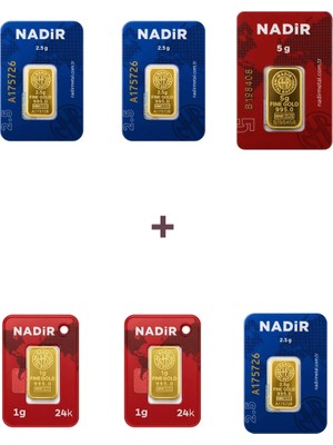 Nadir Gold 24 Ayar 14,5 Gram Altın (1 Ad 5 Gram Altın + 3 Ad 2,5 Gram Altın + 2 Ad 1 Gram Altın )