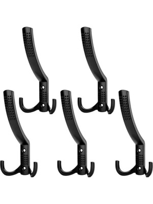 MarkEntegra 5 Adet Noktalı Metal Portmanto Askı, Siyah Elbise Askılığı Seti