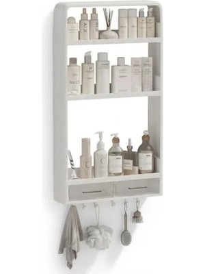 MarkEntegra 70X40X10 cm Boyutlarında Yapışkanlı Duvar Rafı, Suya Dayanıklı