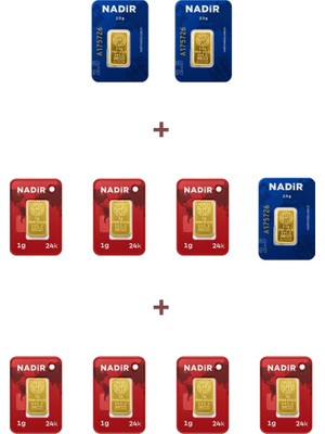 Nadir Gold 24 Ayar 14,5 Gram Külçe Altın (3 Adet 2,5 Gram Külçe Altın + 7 Adet 1 Gram Külçe Altın )