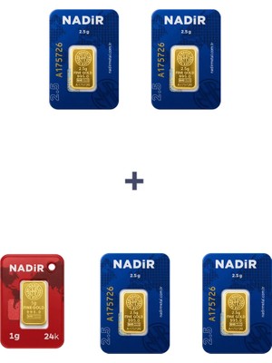 Nadir Gold 24 Ayar 11 Gram Külçe Altın (4 Adet 2,5 Gram Külçe Altın + 1 Adet 1 Gram Külçe Altın )