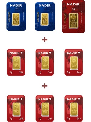 Nadir Gold 24 Ayar 16 Gram Altın (1 Ad 5 Gram Altın + 2 Ad 2,5 Gram Altın + 6 Ad 1 Gram Altın )