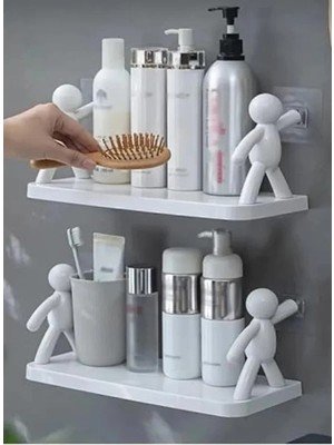 MarkEntegra Kendinden Yapışkanlı Sevimli Figürlü Duvar Rafı, Dekoratif Organizer