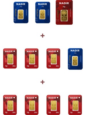 Nadir Gold 24 Ayar 19,5 Gram Altın (1 Ad 5 Gram Altın + 3 Ad 2,5 Gram Altın + 7 Ad 1 Gram Altın )