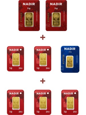 Nadir Gold 24 Ayar 17,5 Gram Altın (2 Ad 5 Gram Altın + 1 Ad 2,5 Gram Altın + 5 Ad 1 Gram Altın )