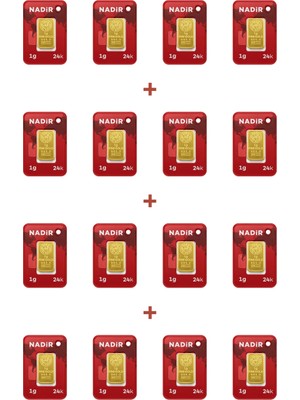 Nadir Gold 24 Ayar 16 Gram Külçe Altın (16 Adet 1 Gram Külçe Altın )