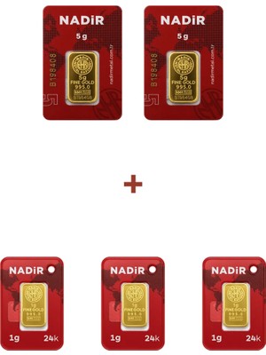 Nadir Gold 24 Ayar 13 Gram Külçe Altın (2 Adet 5 Gram Külçe Altın + 3 Adet 1 Gram Külçe Altın )