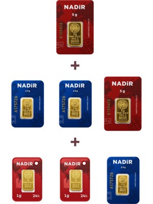 Nadir Gold 24 Ayar 19,5 Gram Altın (2 Ad 5 Gram Altın + 3 Ad 2,5 Gram Altın + 2 Ad 1 Gram Altın )