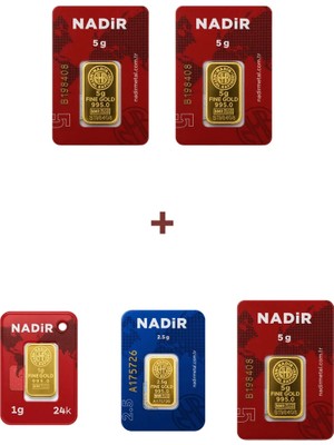Nadir Gold 24 Ayar 18,5 Gram Altın (3 Ad 5 Gram Altın + 1 Ad 2,5 Gram Altın + 1 Ad 1 Gram Altın )