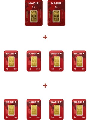 Nadir Gold 24 Ayar 18 Gram Külçe Altın (2 Adet 5 Gram Külçe Altın + 8 Adet 1 Gram Külçe Altın )