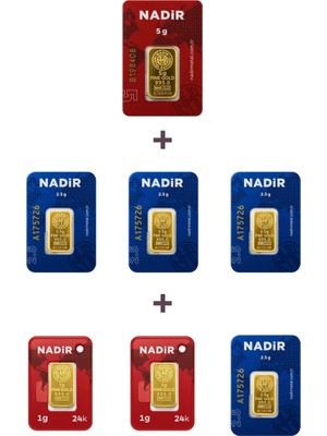Nadir Gold 24 Ayar 17 Gram Altın (1 Ad 5 Gram Altın + 4 Ad 2,5 Gram Altın + 2 Ad 1 Gram Altın )