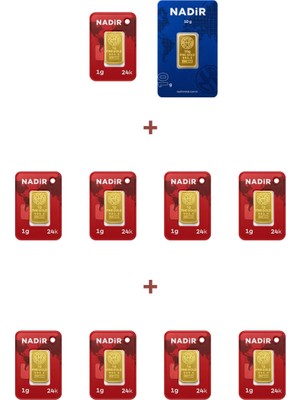 Nadir Gold 24 Ayar 19 Gram Külçe Altın (1 Adet 10 Gram Külçe Altın + 9 Adet 1 Gram Külçe Altın )