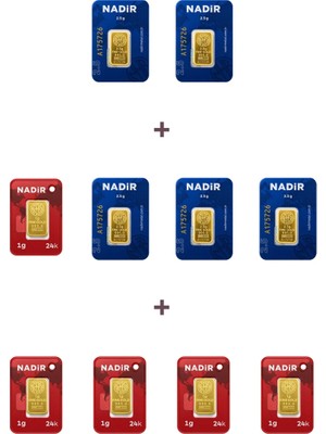 Nadir Gold 24 Ayar 17,5 Gram Külçe Altın (5 Adet 2,5 Gram Külçe Altın + 5 Adet 1 Gram Külçe Altın )