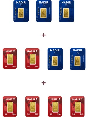 Nadir Gold 24 Ayar 18,5 Gram Külçe Altın (5 Adet 2,5 Gram Külçe Altın + 6 Adet 1 Gram Külçe Altın )