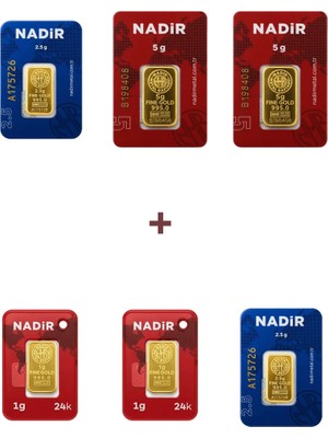 Nadir Gold 24 Ayar 17 Gram Altın (2 Ad 5 Gram Altın + 2 Ad 2,5 Gram Altın + 2 Ad 1 Gram Altın )
