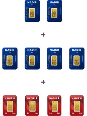 Nadir Gold 24 Ayar 19 Gram Külçe Altın (6 Adet 2,5 Gram Külçe Altın + 4 Adet 1 Gram Külçe Altın )