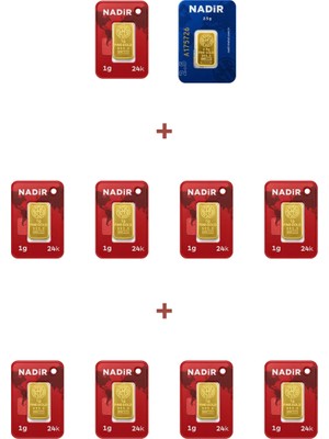 Nadir Gold 24 Ayar 11,5 Gram Külçe Altın (1 Adet 2,5 Gram Külçe Altın + 9 Adet 1 Gram Külçe Altın )