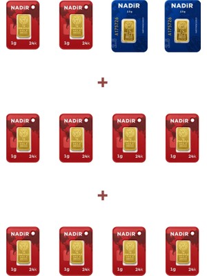 Nadir Gold 24 Ayar 15 Gram Külçe Altın (2 Adet 2,5 Gram Külçe Altın + 10 Adet 1 Gram Külçe Altın )