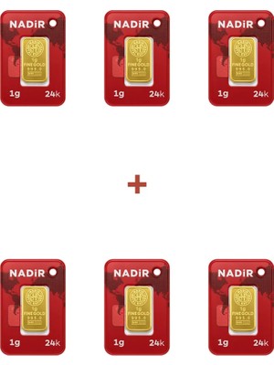 Nadir Gold 24 Ayar 6 Gram Külçe Altın (6 Adet 1 Gram Külçe Altın )