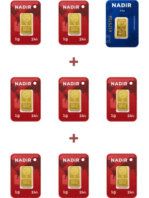 Nadir Gold 24 Ayar 10,5 Gram Külçe Altın (1 Adet 2,5 Gram Külçe Altın + 8 Adet 1 Gram Külçe Altın )