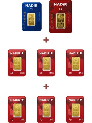 Nadir Gold 24 Ayar 13,5 Gram Altın (1 Ad 5 Gram Altın + 1 Ad 2,5 Gram Altın + 6 Ad 1 Gram Altın )
