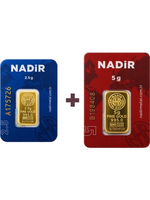 Nadir Gold 24 Ayar 7,5 Gram Külçe Altın (1 Adet 5 Gram Külçe Altın + 1 Adet 2,5 Gram Külçe Altın )