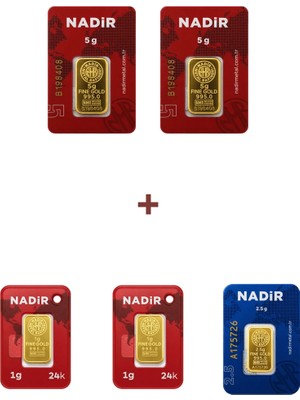 Nadir Gold 24 Ayar 14,5 Gram Altın (2 Ad 5 Gram Altın + 1 Ad 2,5 Gram Altın + 2 Ad 1 Gram Altın )