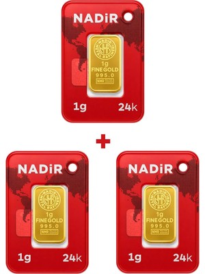 Nadir Gold 24 Ayar 3 Gram Külçe Altın 24K Saf Altın Ağırlığı 3 Gram Özel Ambalajda