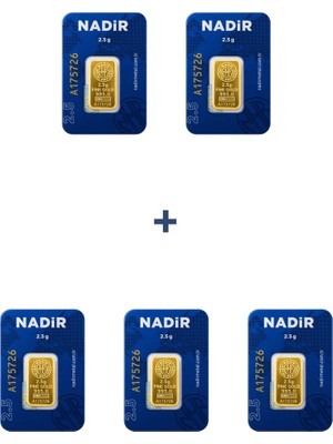 Nadir Gold 24 Ayar 12,5 Gram Külçe Altın (5 Adet 2,5 Gram Külçe Altın )