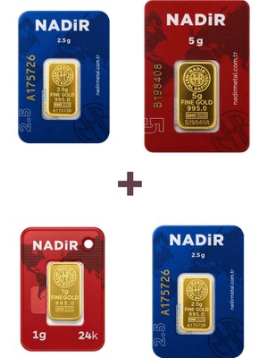 Nadir Gold 24 Ayar 11 Gram Altın (1 Ad 5 Gram Altın + 2 Ad 2,5 Gram Altın + 1 Ad 1 Gram Altın )