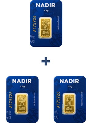 Nadir Gold 24 Ayar 7,5 Gram Külçe Altın (3 Adet 2,5 Gram Külçe Altın )