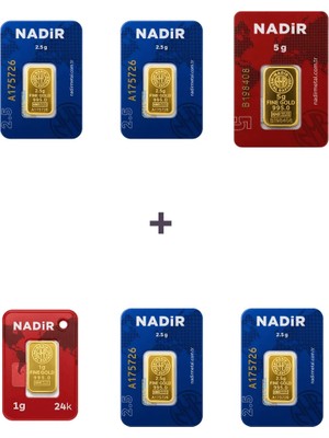 Nadir Gold 24 Ayar 16 Gram Altın (1 Ad 5 Gram Altın + 4 Ad 2,5 Gram Altın + 1 Ad 1 Gram Altın )