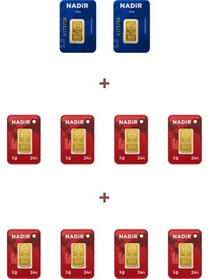 Nadir Gold 24 Ayar 13 Gram Külçe Altın (2 Adet 2,5 Gram Külçe Altın + 8 Adet 1 Gram Külçe Altın )