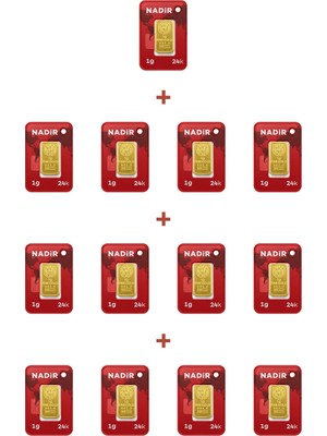 Nadir Gold 24 Ayar 13 Gram Külçe Altın (13 Adet 1 Gram Külçe Altın )