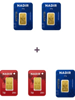 Nadir Gold 24 Ayar 9,5 Gram Külçe Altın (3 Adet 2,5 Gram Külçe Altın + 2 Adet 1 Gram Külçe Altın )