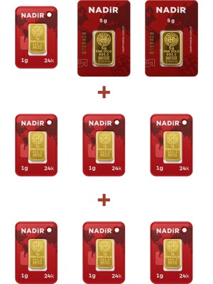 Nadir Gold 24 Ayar 17 Gram Külçe Altın (2 Adet 5 Gram Külçe Altın + 7 Adet 1 Gram Külçe Altın )